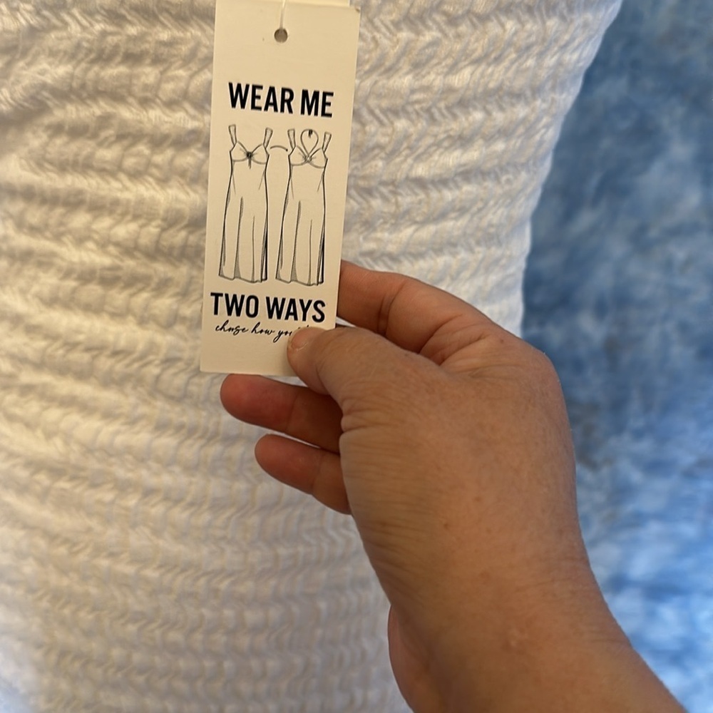NWT No Comments White body con sheath dress with high slits Sz M - Picture 8 of 14